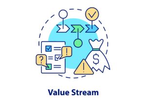 The value stream icon is shown on a white background.